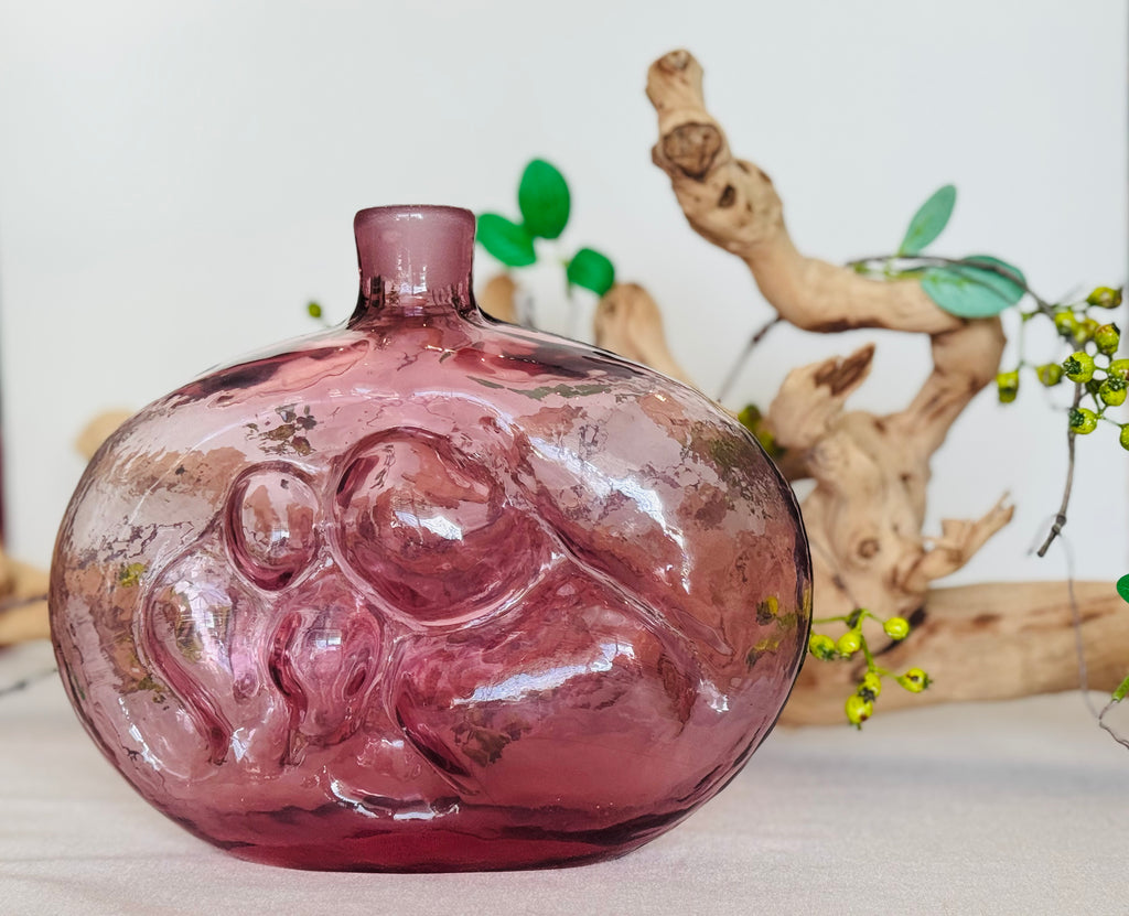 Vintage American Studio Art Glass “Mother and Child” Vase, Blenko Style