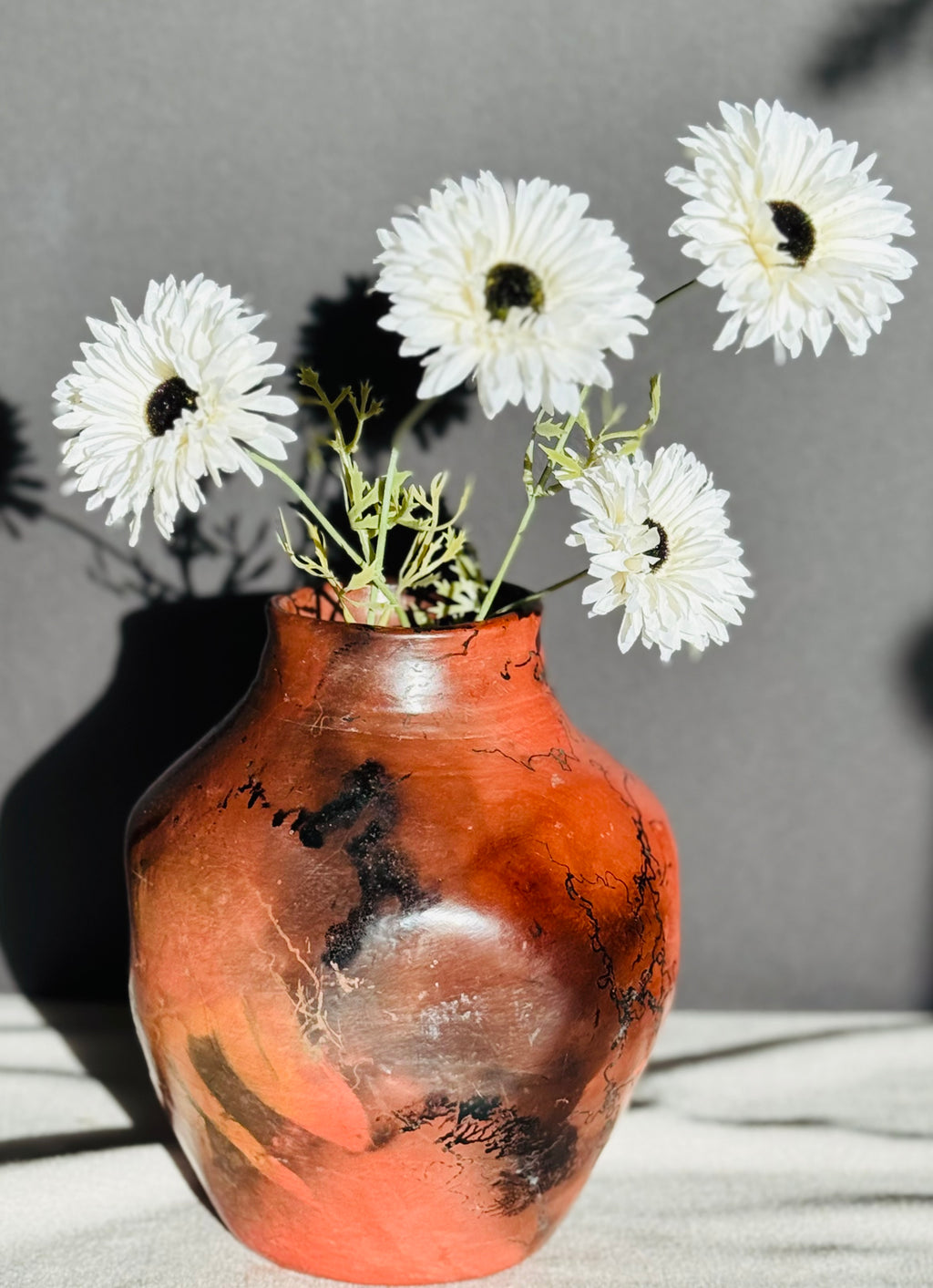 Signed Lucero Horsehair Pottery Vase – Southwestern Studio Ceramic