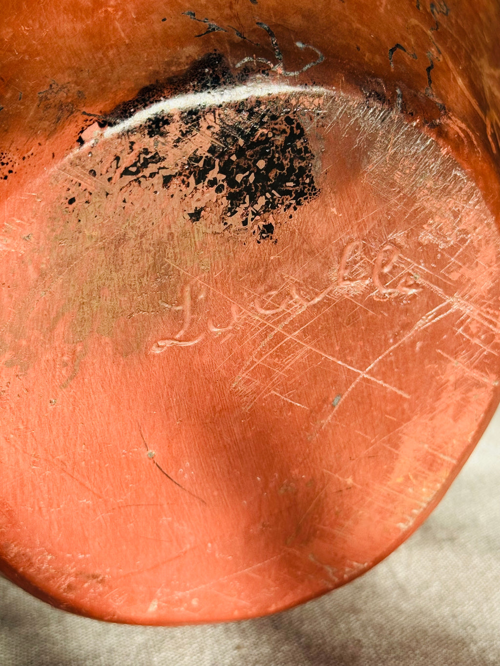 Signed Lucero Horsehair Pottery Vase – Southwestern Studio Ceramic