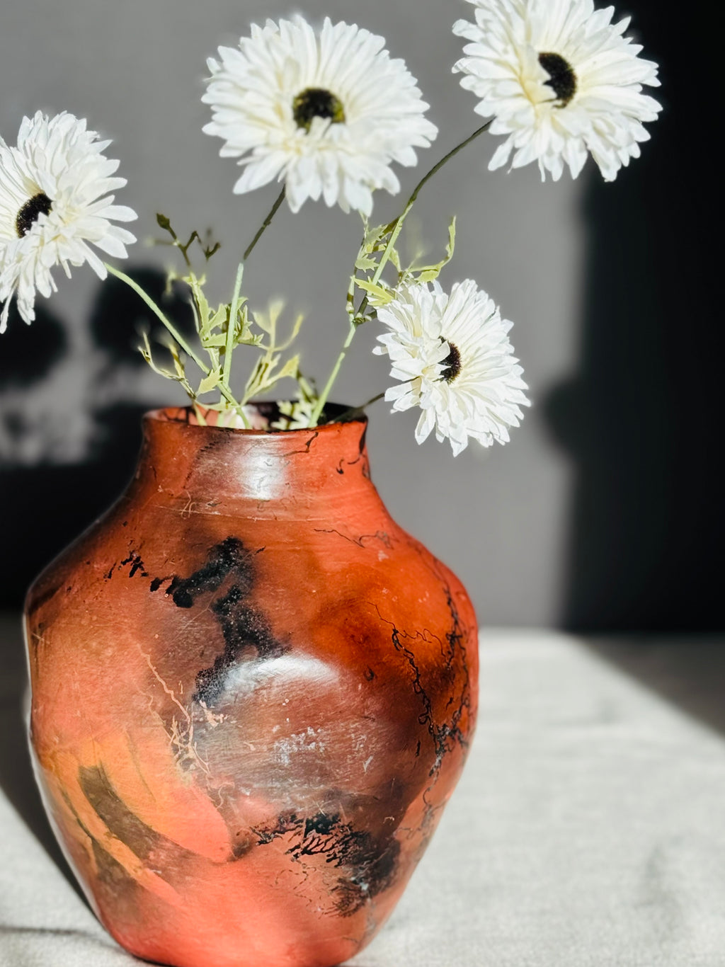 Signed Lucero Horsehair Pottery Vase – Southwestern Studio Ceramic