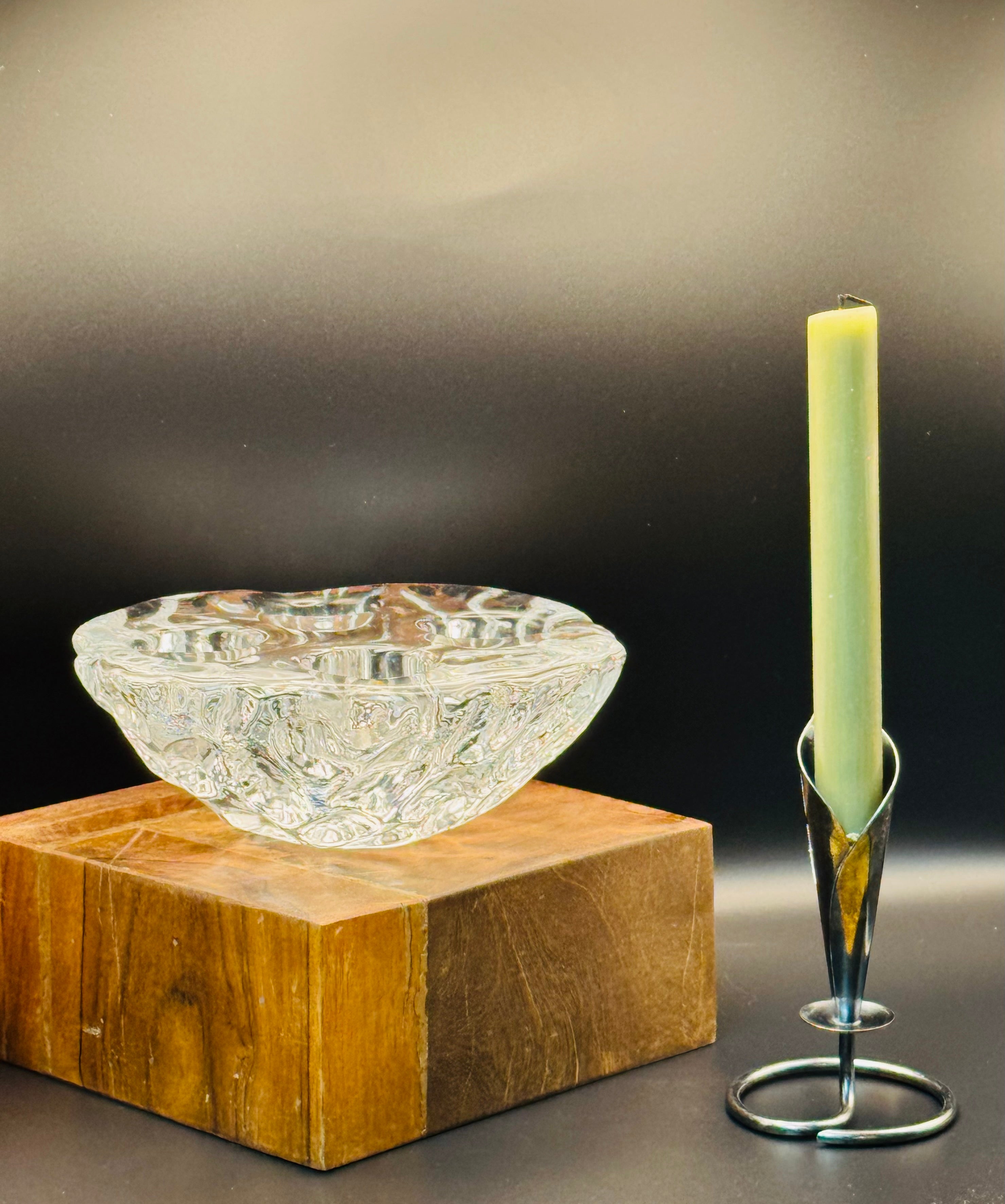Orrefors Crystal Glass Candle Holder