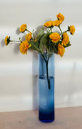 Simple, Elegant Blue Gradient Glass Bud Vase — Quiet Form, Cobalt Fade