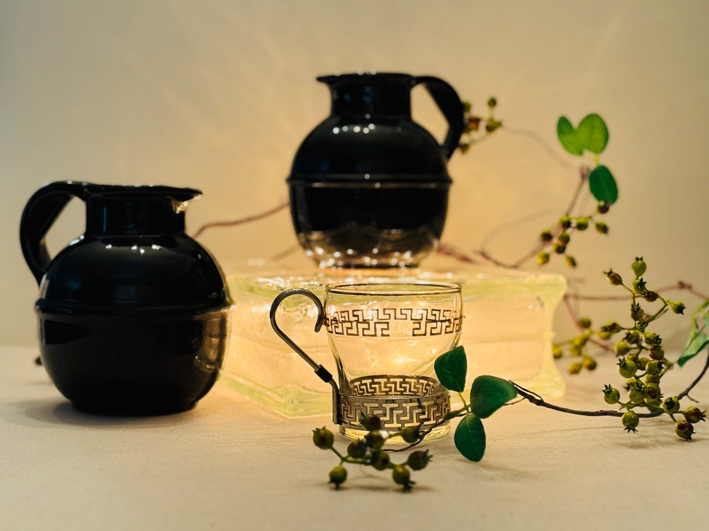 Vintage Frankoma Pottery Black Glaze Pitchers – Mid-Century Modern