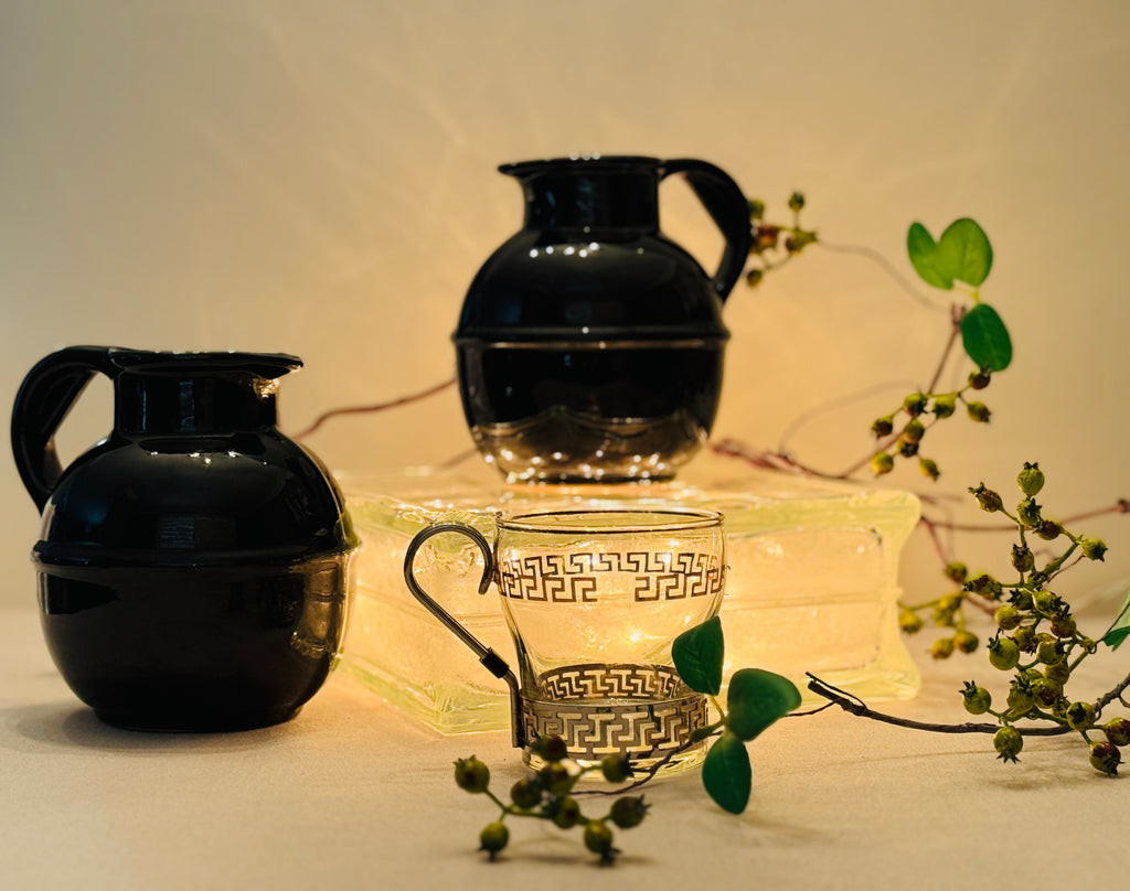 Vintage Frankoma Pottery Black Glaze Pitchers – Mid-Century Modern