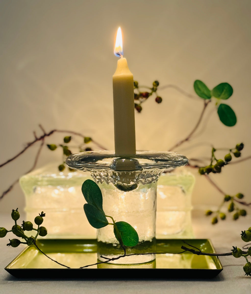 Vintage Blenko Handcraft Glass Taper Candle Holder – Mid-Century Art Glass