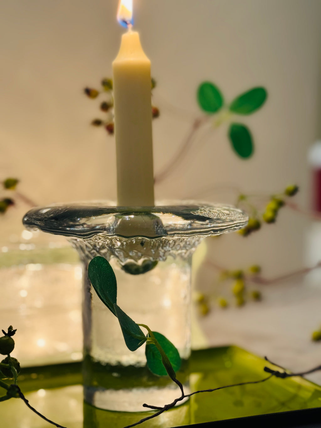 Vintage Blenko Handcraft Glass Taper Candle Holder – Mid-Century Art Glass
