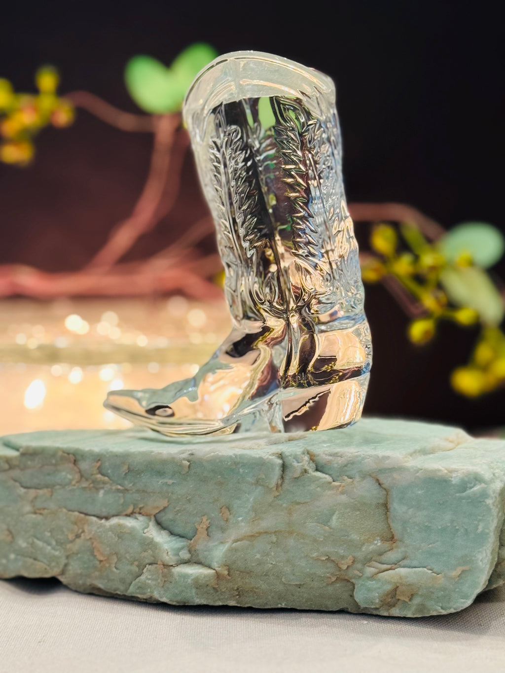Ralph Lauren Home Western Glass Boot & Cowboy Hat Decorative Set