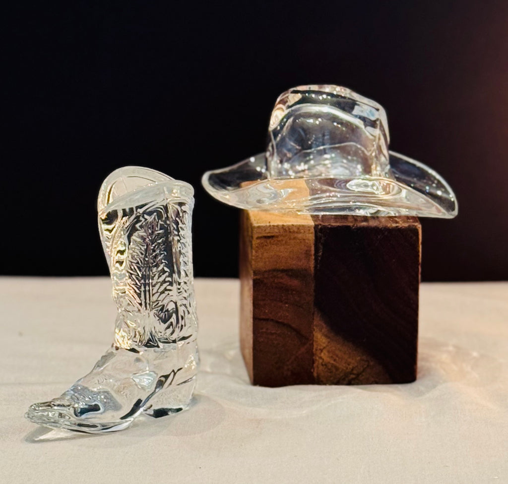 Ralph Lauren Home Western Glass Boot & Cowboy Hat Decorative Set