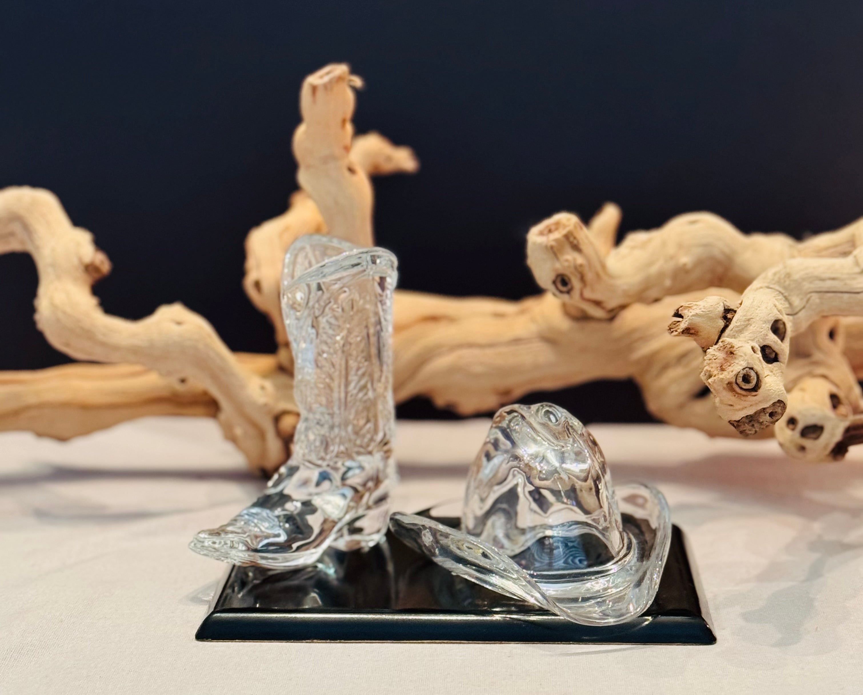 Ralph Lauren Home Western Glass Boot & Cowboy Hat Decorative Set