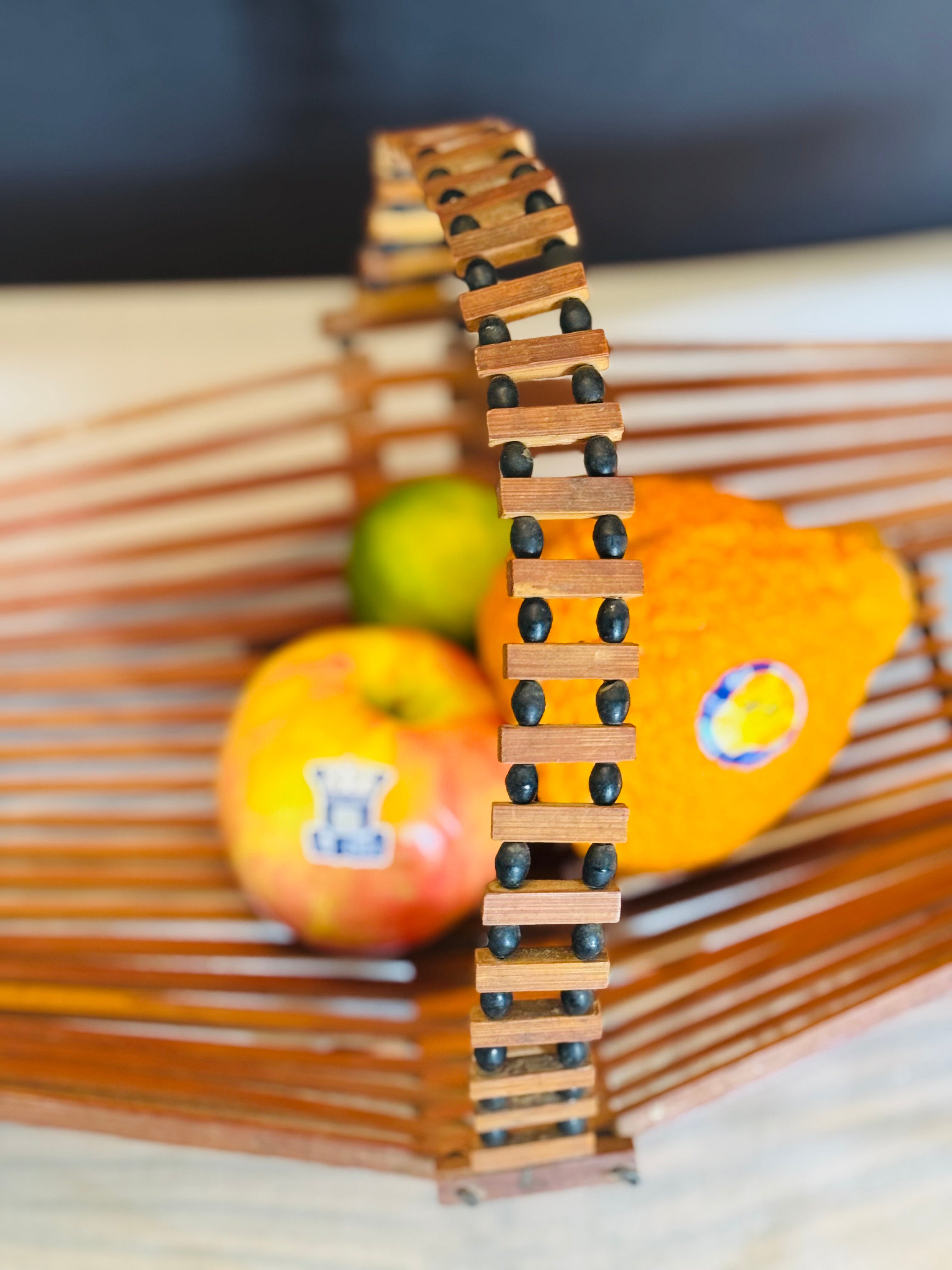 Vintage Japanese Folding Bamboo Basket (c. 1960s)