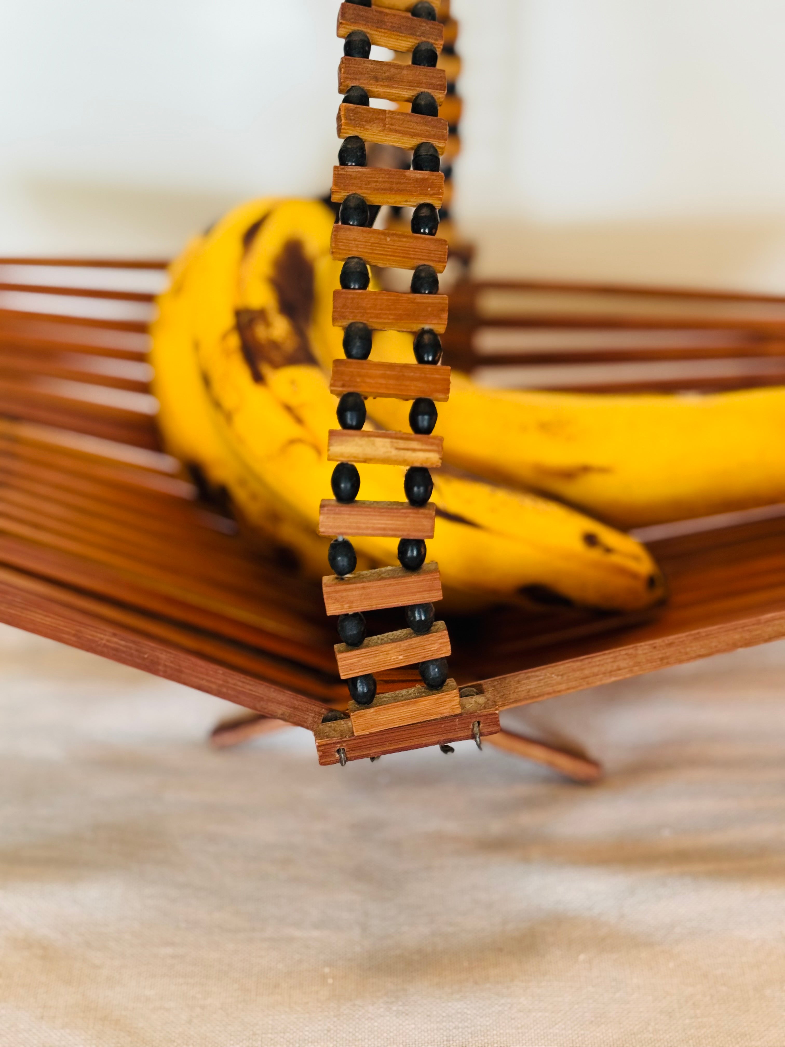 Vintage Japanese Folding Bamboo Basket (c. 1960s)
