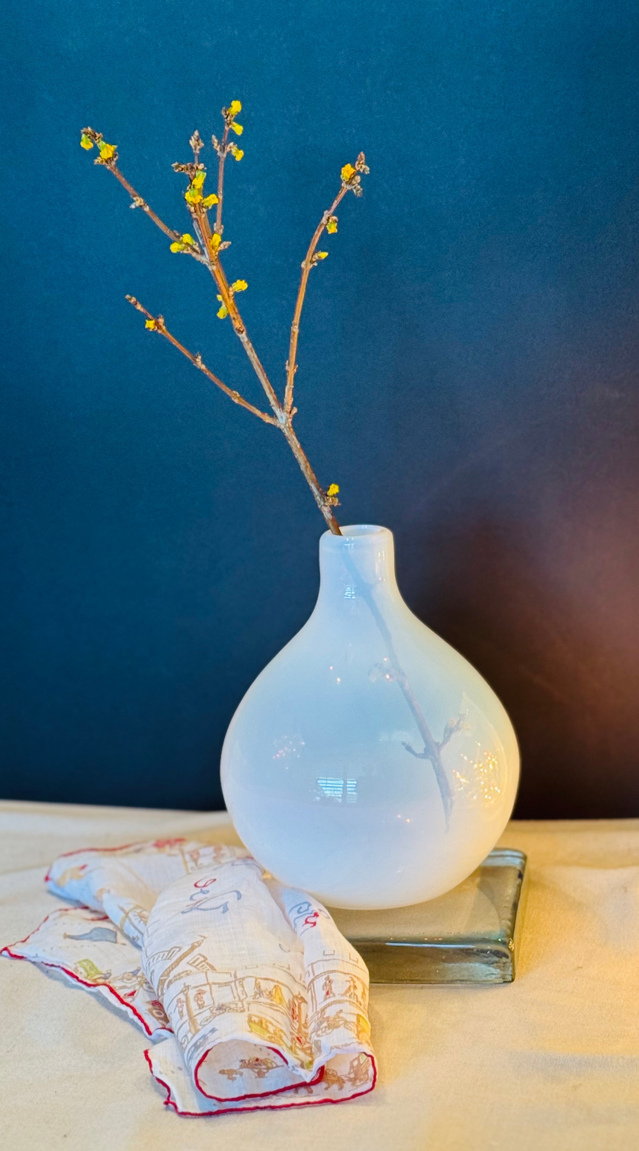 Vintage IKEA Opaline Glass Bud Vase | Scandinavian Modern White Cased Glass | Minimalist Soliflore