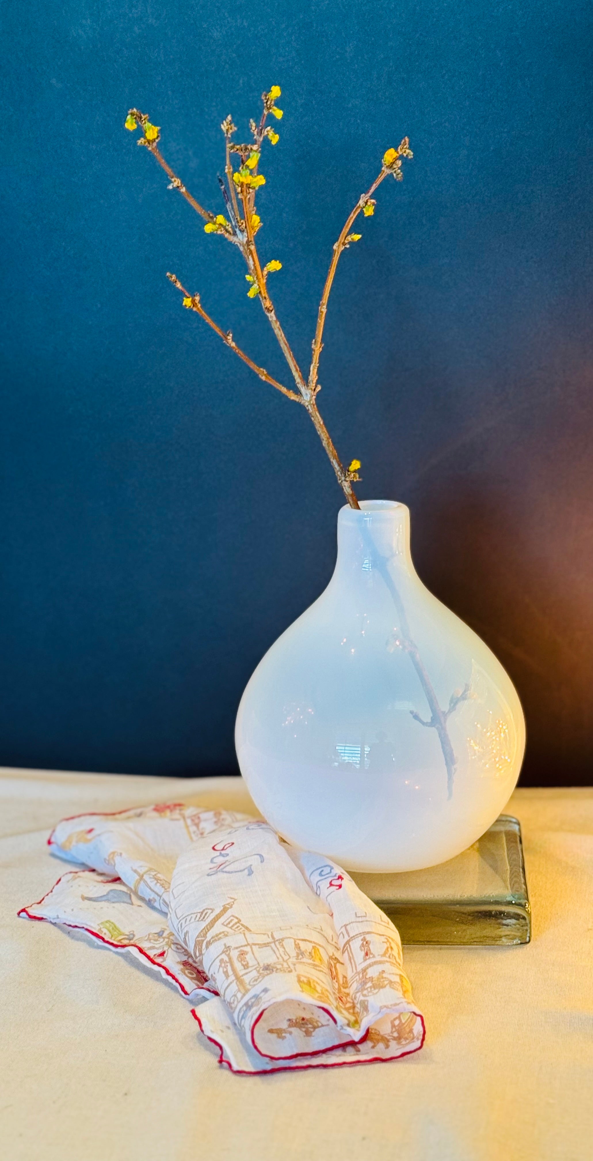 Vintage IKEA Opaline Glass Bud Vase | Scandinavian Modern White Cased Glass | Minimalist Soliflore