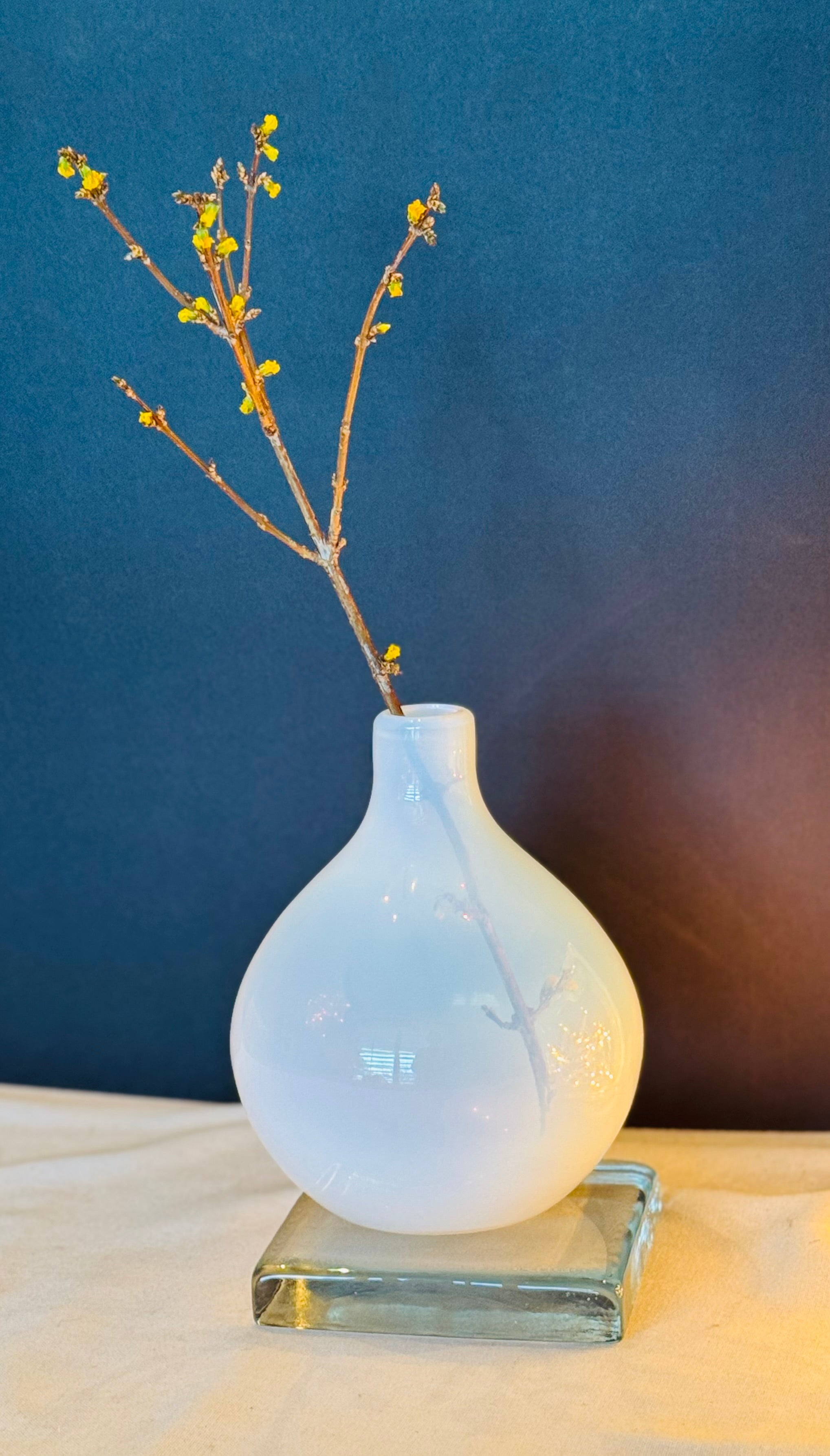 Vintage IKEA Opaline Glass Bud Vase | Scandinavian Modern White Cased Glass | Minimalist Soliflore