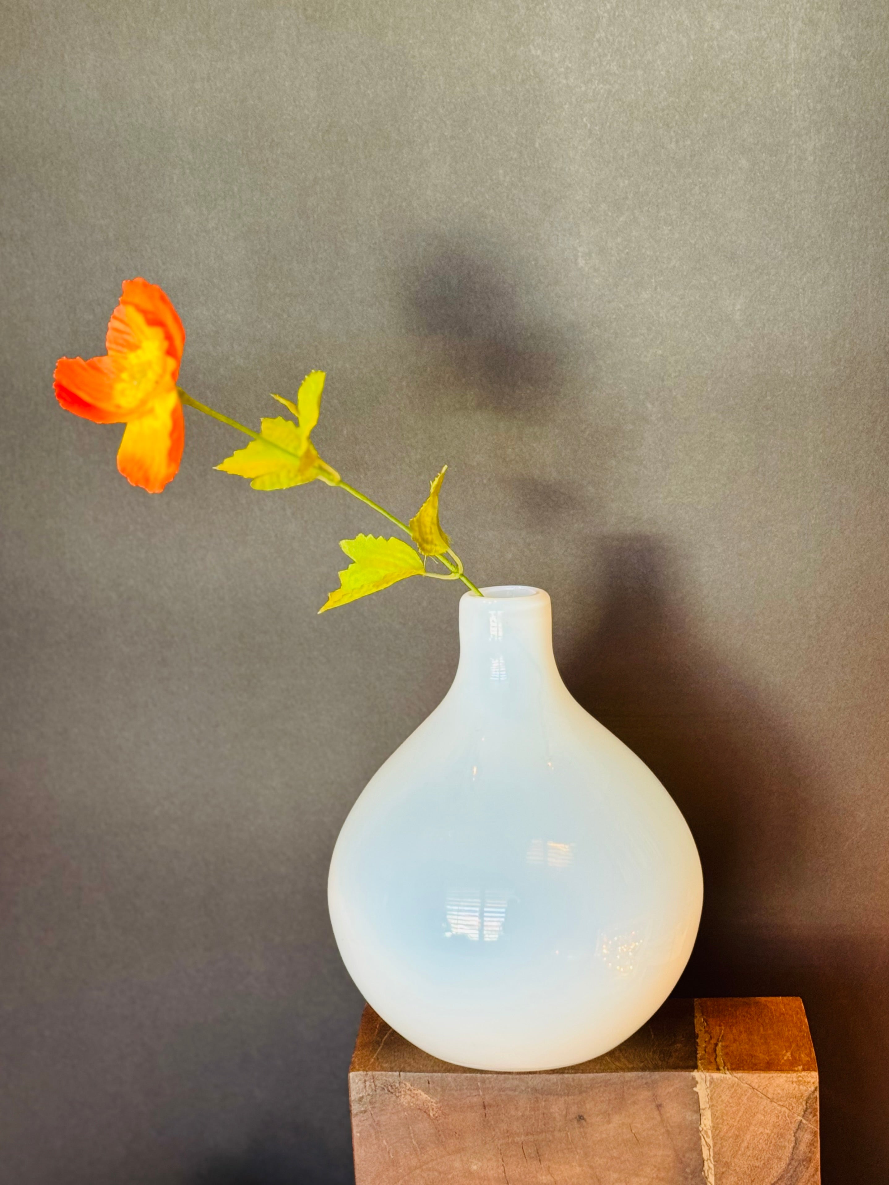 Vintage IKEA Opaline Glass Bud Vase | Scandinavian Modern White Cased Glass | Minimalist Soliflore