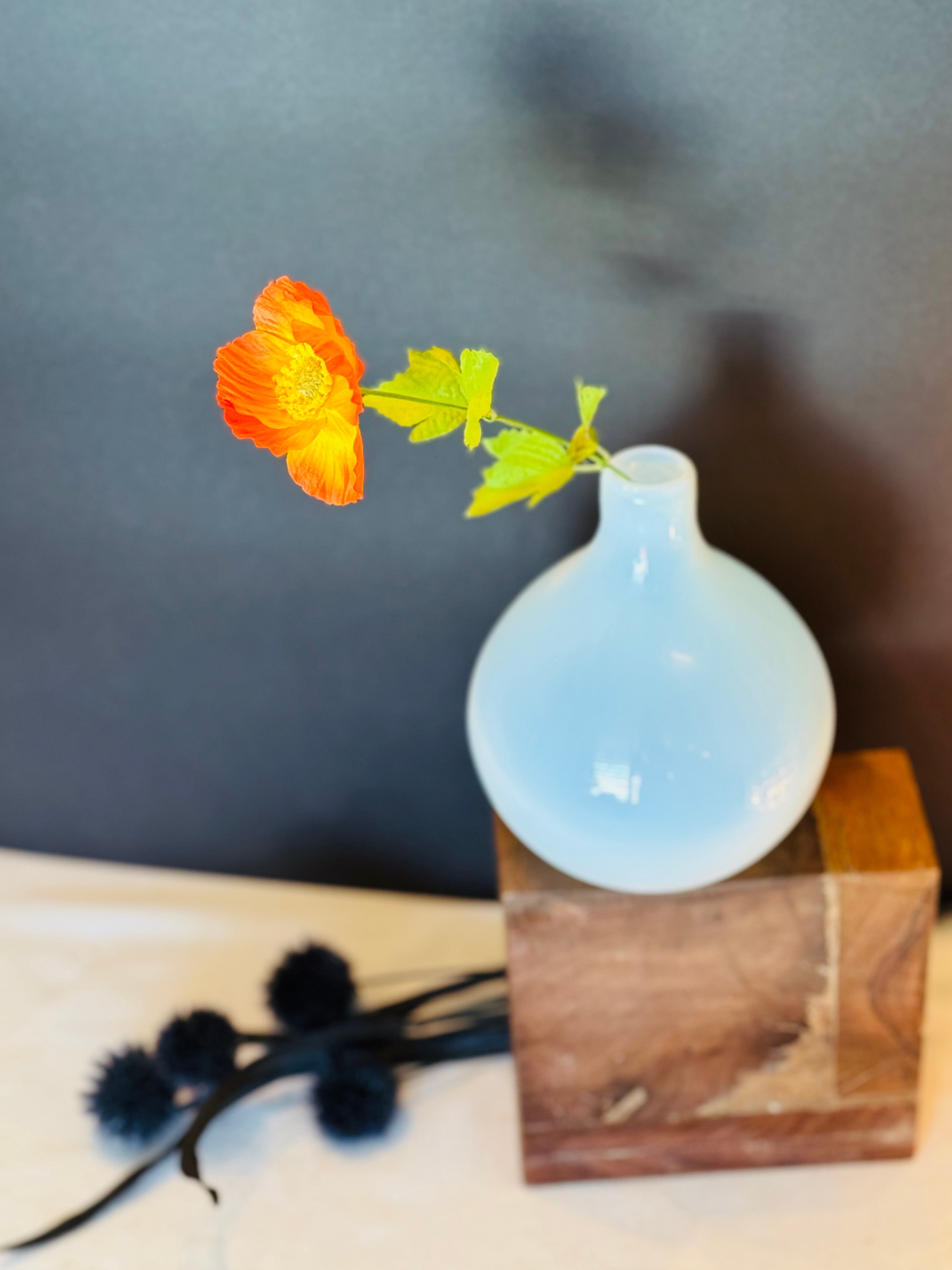 Vintage IKEA Opaline Glass Bud Vase | Scandinavian Modern White Cased Glass | Minimalist Soliflore
