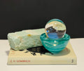 Kosta Boda Atoll Art Glass Bowl – Anna Ehrner – Swedish Turquoise Swirl Crystal – Sculptural Votive / Catchall