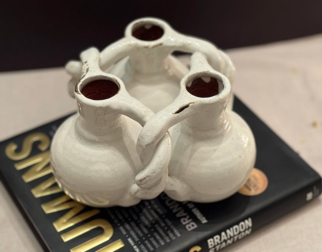 Vintage Ceramic Cluster Vase | Sculptural Multi-Bud Form