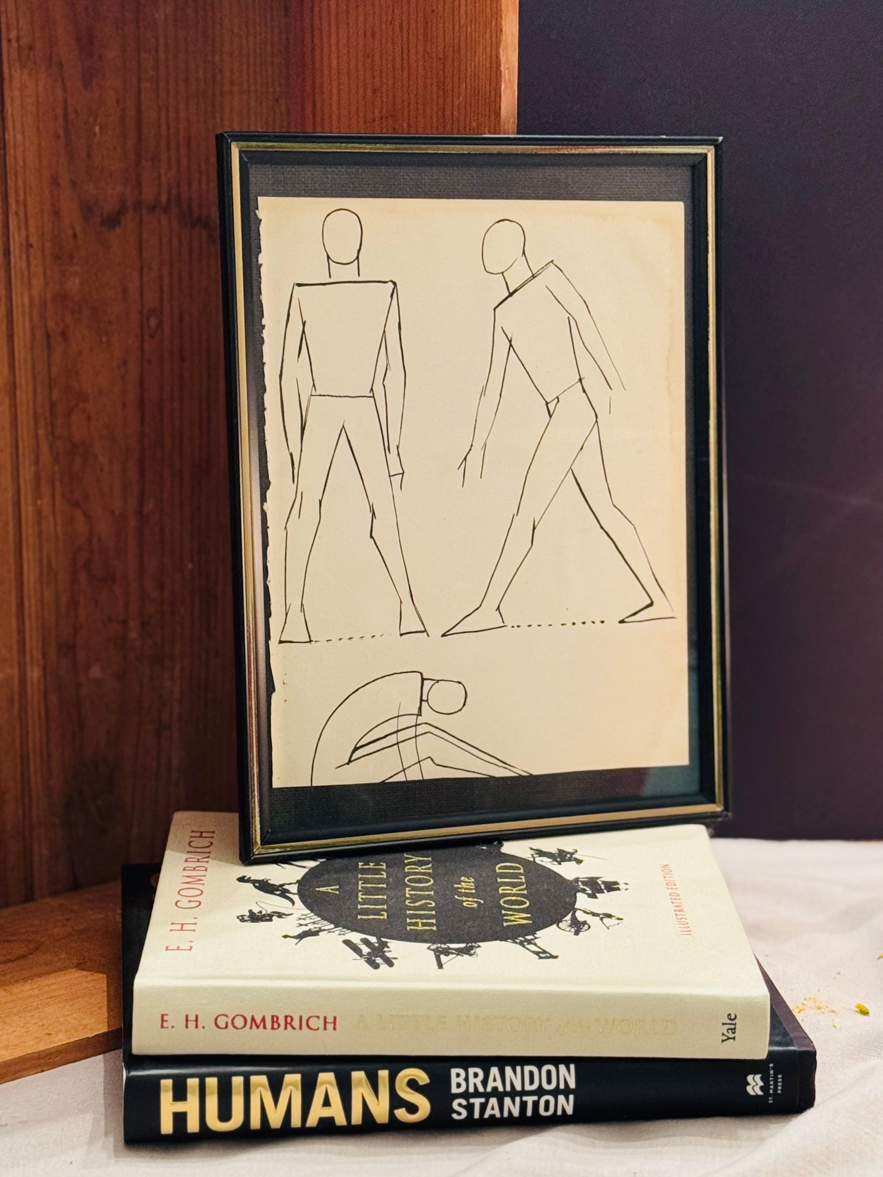 Mid-Century Modern Figure Study Line Drawing