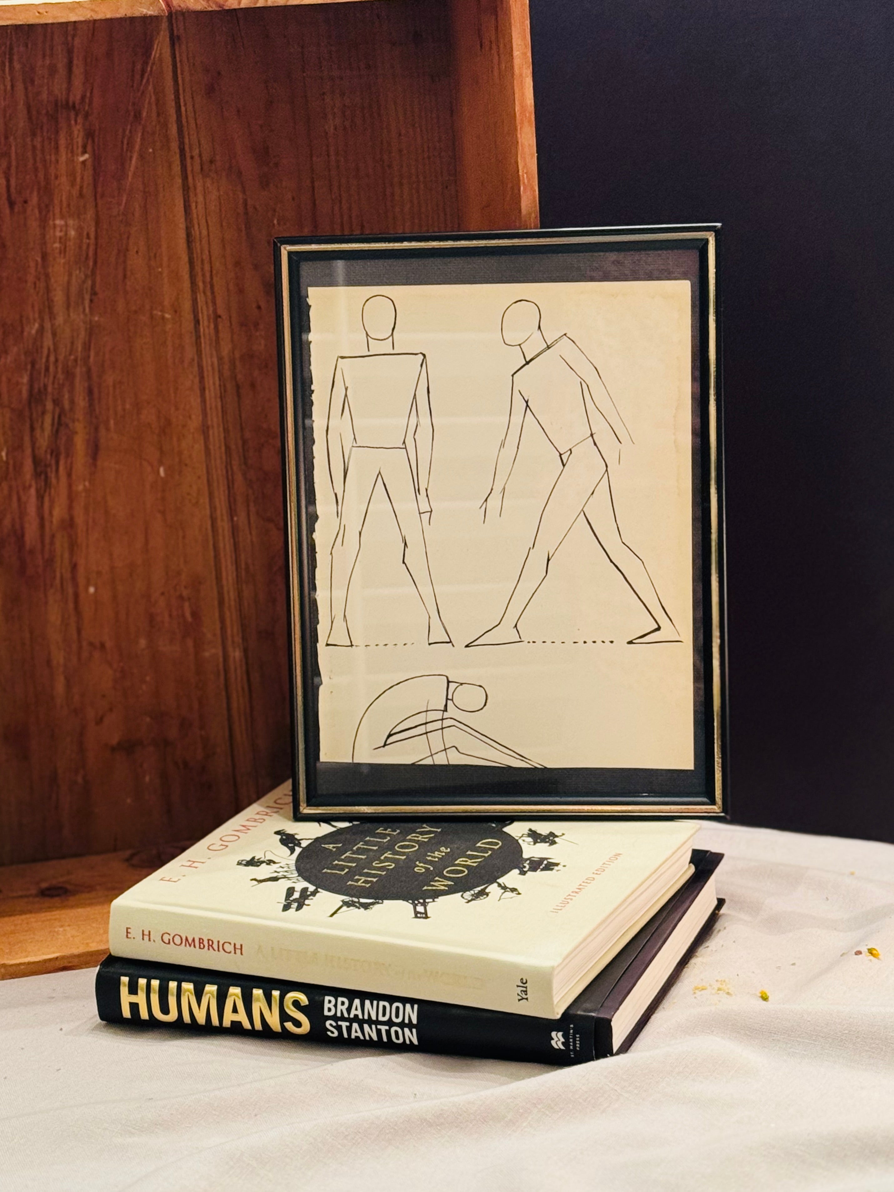 Mid-Century Modern Figure Study Line Drawing