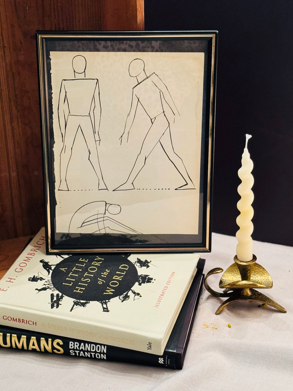 Mid-Century Modern Figure Study Line Drawing