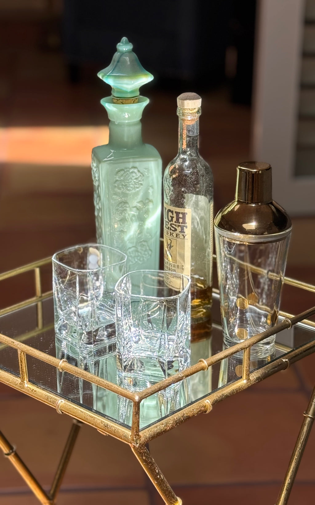 Vintage Italian Square Base Rocks Glasses — Heavy Cut Crystal Lowball Tumblers (Set of 2)