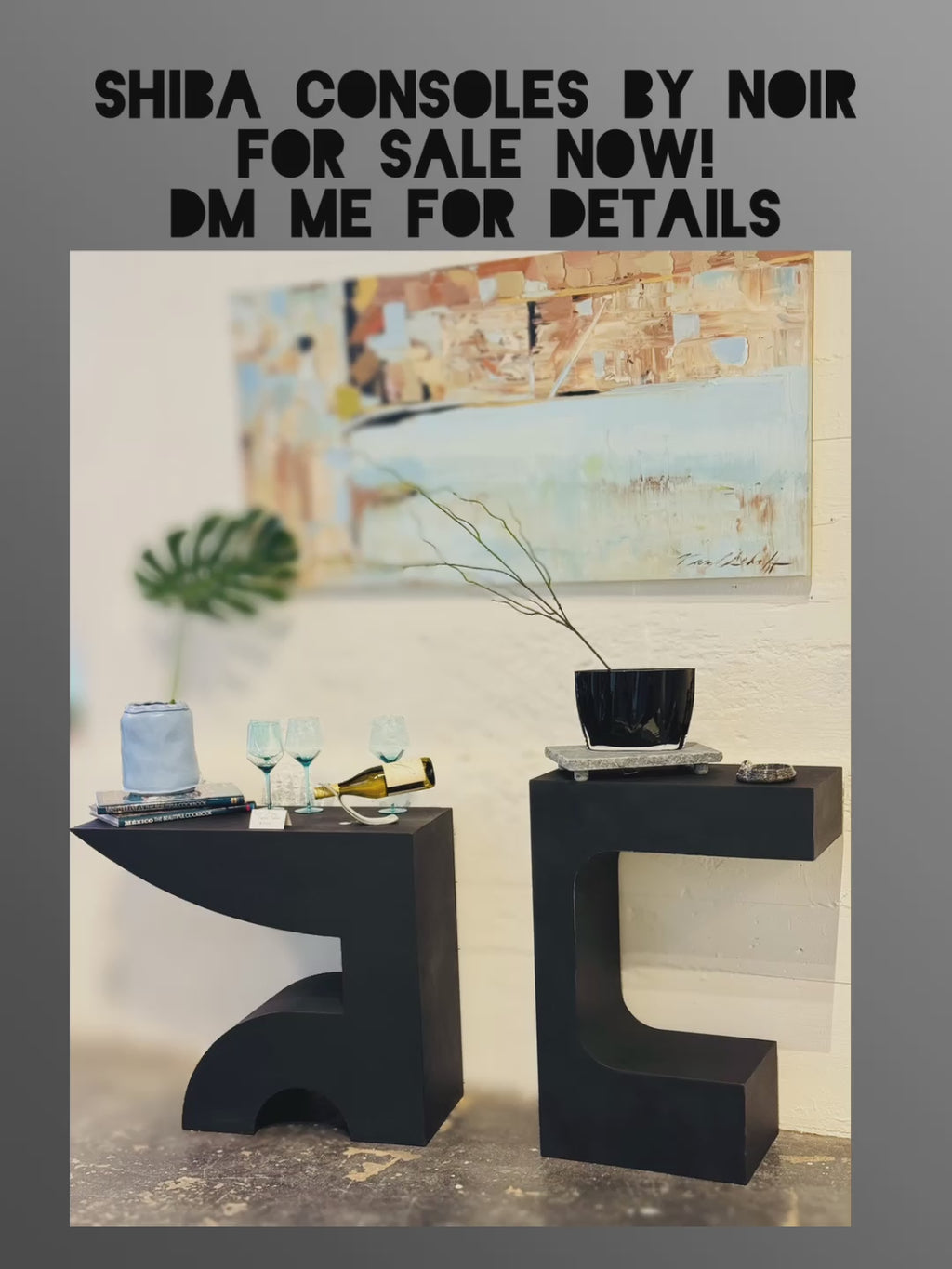 Noir Shiba Console Tables -Pair