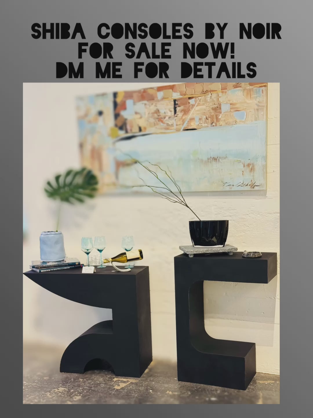 Noir Shiba Console Tables -Pair
